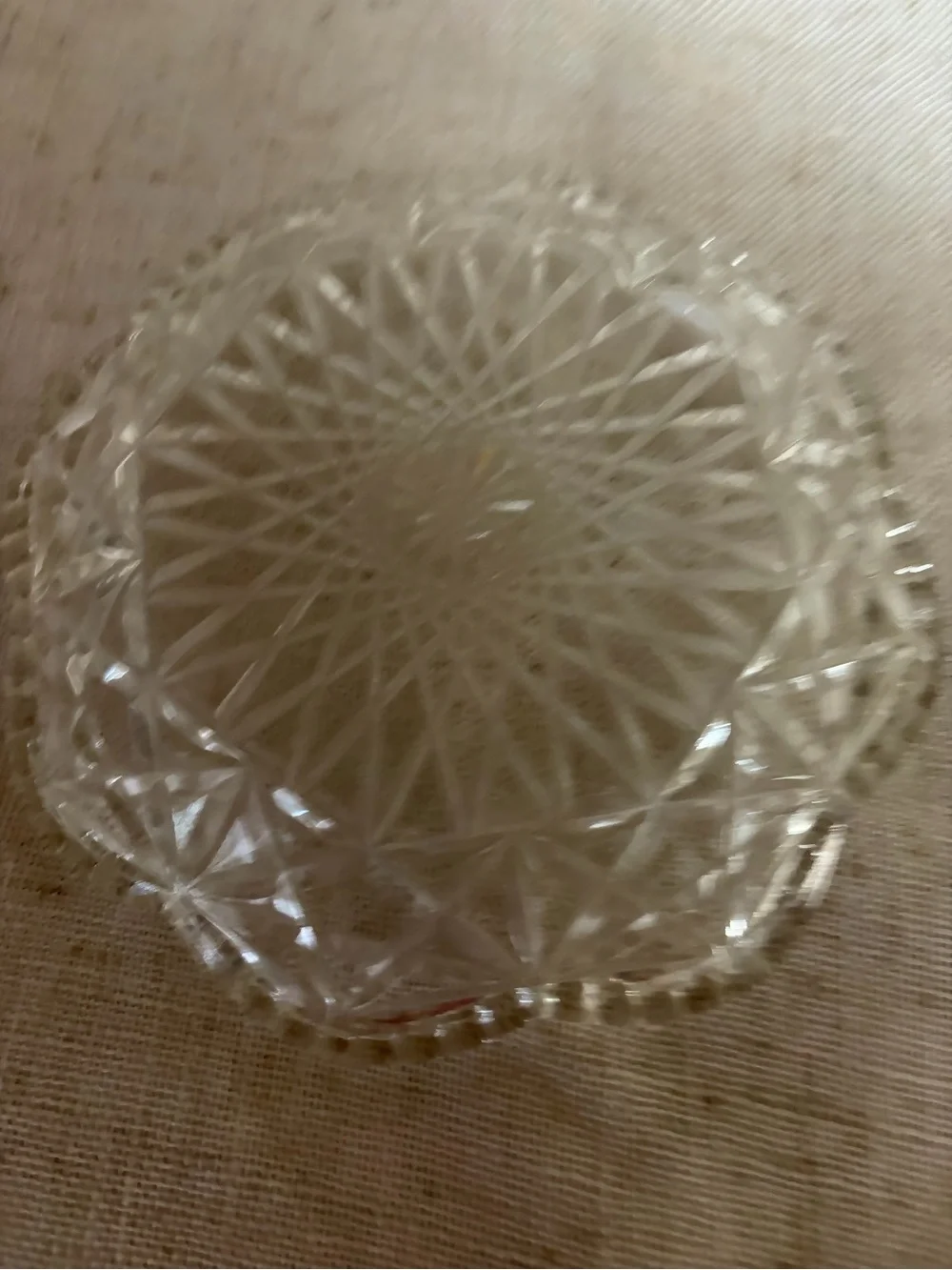 Avon Fostoria Diamond Point Stars Glass Covered Dish Candy Butter 6” 2 Piece